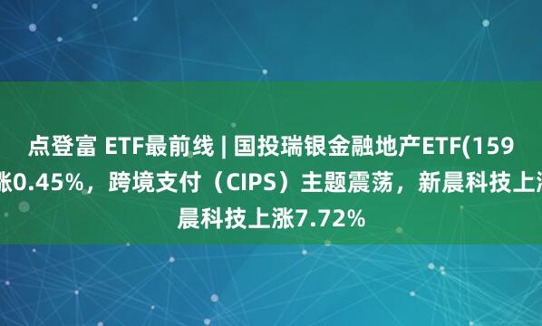 点登富 ETF最前线 | 国投瑞银金融地产ETF(159933)上涨0.45%，跨境支付（CIPS）主题震荡，新晨科技上涨7.72%