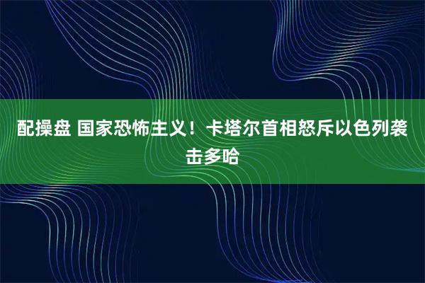 配操盘 国家恐怖主义！卡塔尔首相怒斥以色列袭击多哈